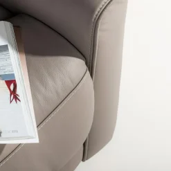 Fotel wypoczynkowy z funkcją relaksu skórzany ALASSIO