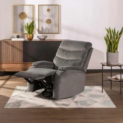 Fotel wypoczynkowy z funkcją relaks szary GLIXI