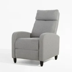Fotel wypoczynkowy z funkcją relaksu jasnoszary KATINIO
