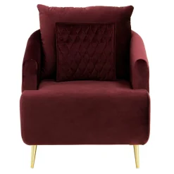 Fotel z pikowaniem bordowy EMPOLI
