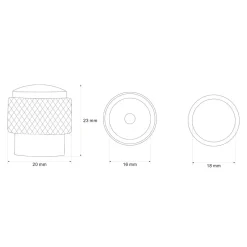 Gałka PORTO RYF 2 cm złota