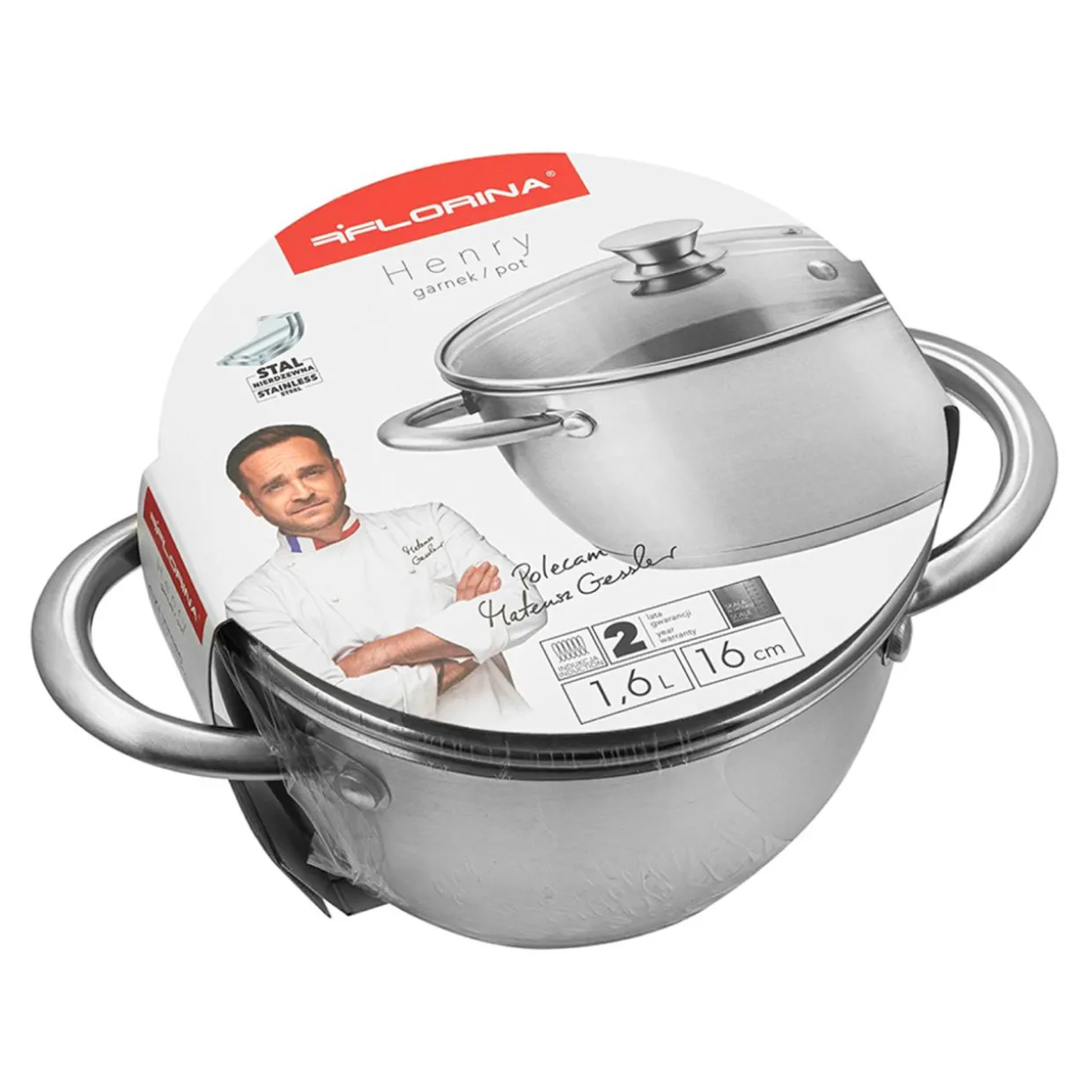Garnek ze stali nierdzewnej FLORINA HENRY by Mateusz Gessler 1,6 l