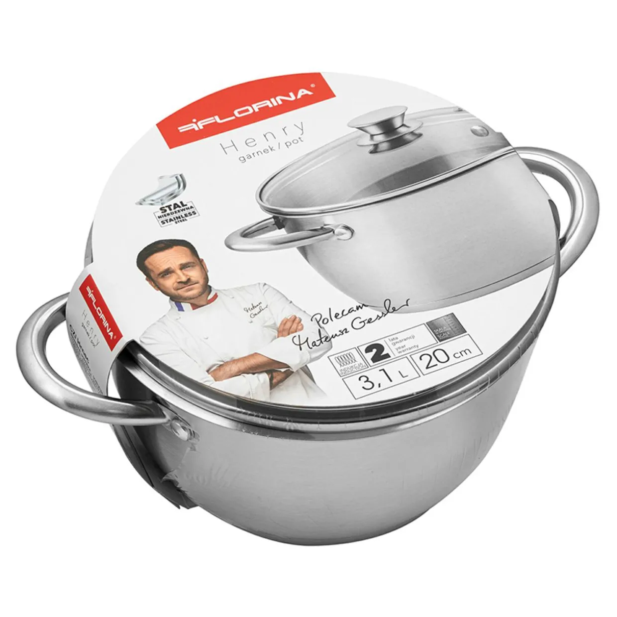 Garnek ze stali nierdzewnej FLORINA HENRY by Mateusz Gessler 3,1 l