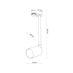 Głowica na szynoprzewód czarna TRACER TOP LONG