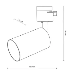 Głowica na szynoprzewód czarna TRACER
