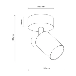 Kinkiet 1 reflektor czarny TOP
