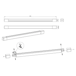 Kinkiet łazienkowy LED IP44 nikiel PARKS 90,2 cm