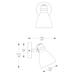 Kinkiet czarny niklowany DELTA