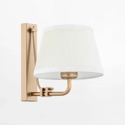 Kinkiet do salonu abażur biało-złoty ATRANI