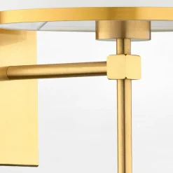 Kinkiet do salonu abażur biało-złoty ABBANO