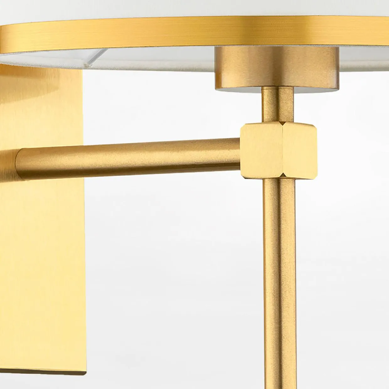 Kinkiet do salonu abażur biało-złoty ABBANO