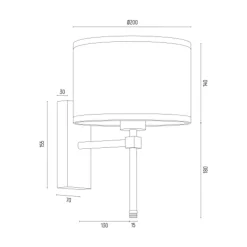 Kinkiet do salonu abażur biało-złoty ABBANO