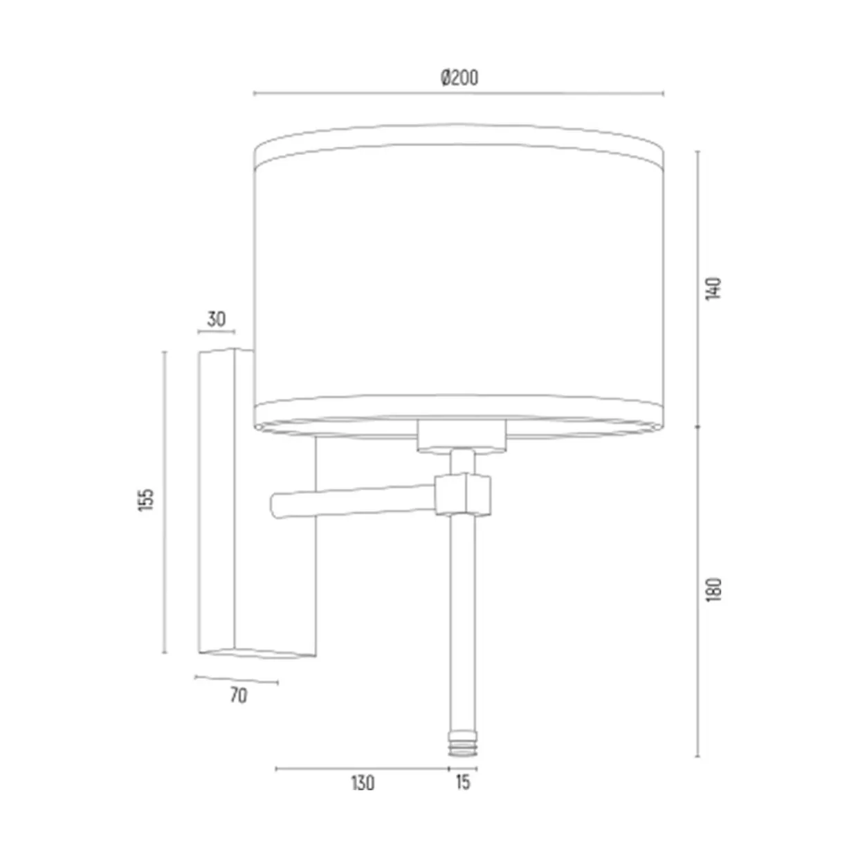 Kinkiet do salonu abażur biało-złoty ABBANO