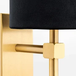 Kinkiet do salonu abażur czarno-złoty ABRUZZO