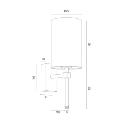 Kinkiet do salonu abażur czarno-złoty ABRUZZO
