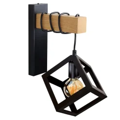 Kinkiet geometryczny czarny SWEDEN WOOD