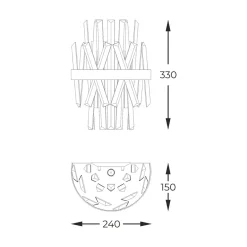 Kinkiet glamour złoty CONSTANTINOPLE 24 cm