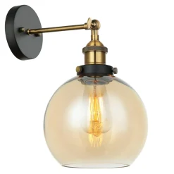 Kinkiet industrialny czarno-złoty CARDENA