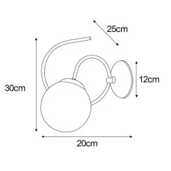 Kinkiet kula czarny FLORO