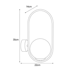 Kinkiet kula czarny PARVA