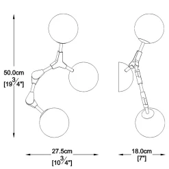 Kinkiet kule złoty DEIMOS