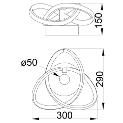 Kinkiet LED INDIGO czarno-złoty INDIGO
