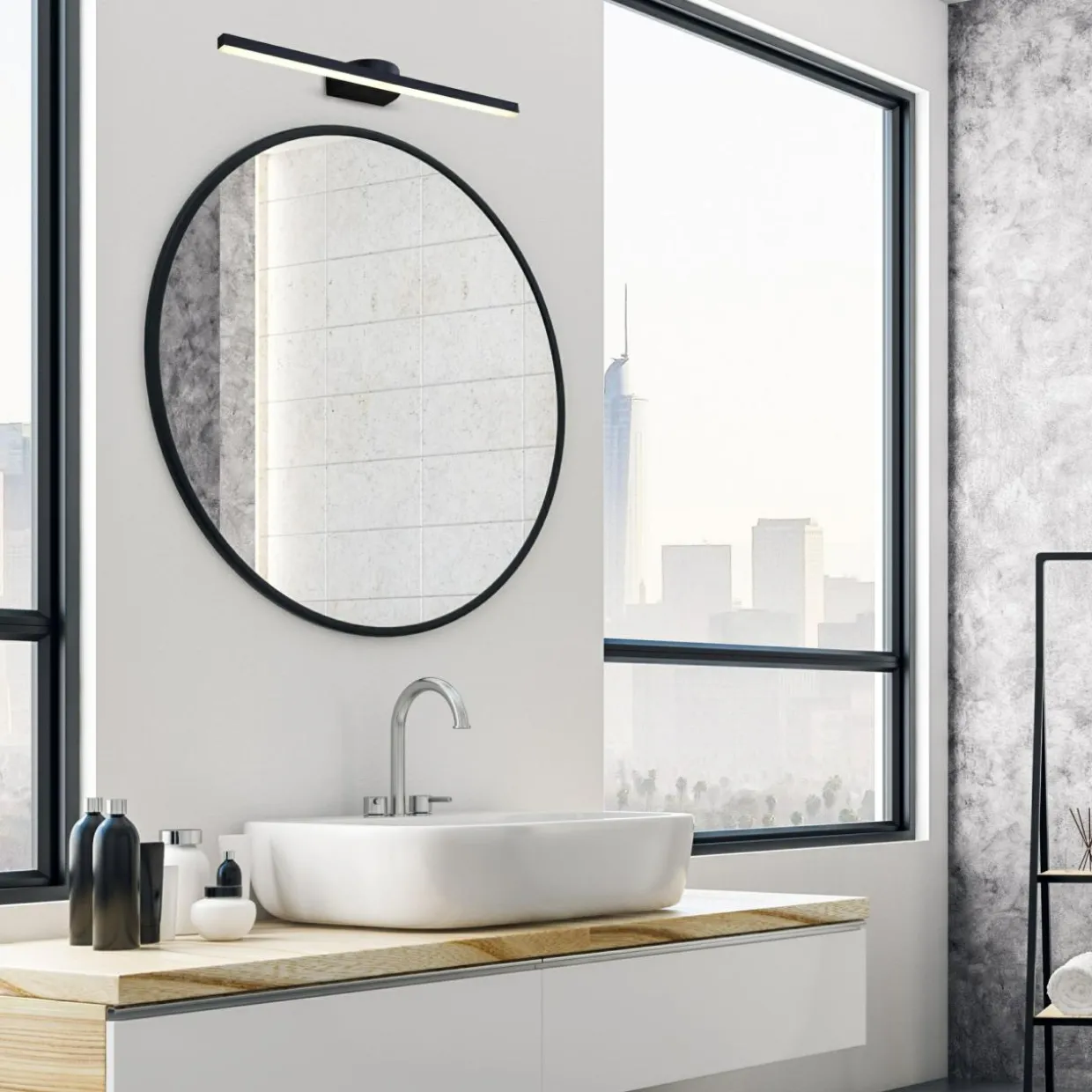 Kinkiet LED 20W czarny ARVI 60 cm