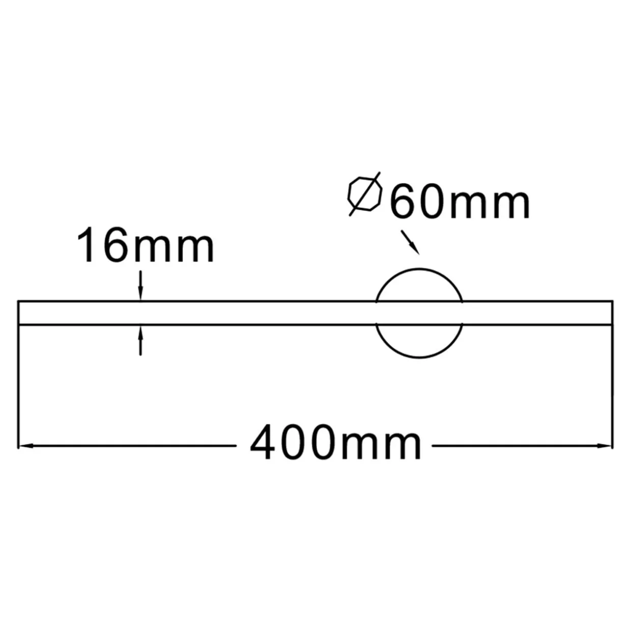 Kinkiet LED 6W czarny TROY 40 cm