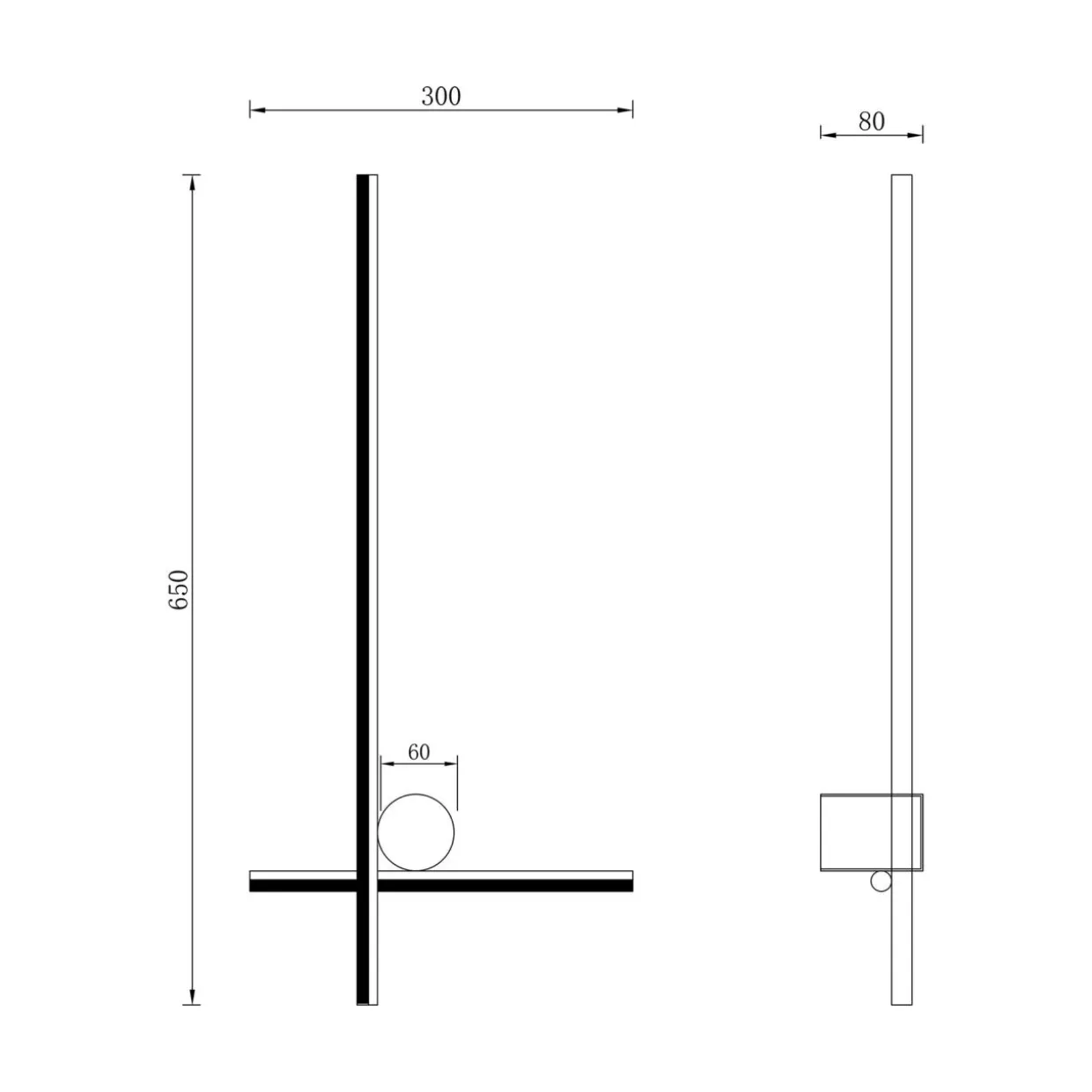 Kinkiet minimalistyczny LED czarny MILL