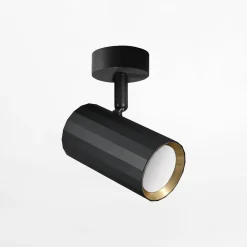 Kinkiet NICEA 1 spot czarny złoty