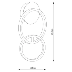 Kinkiet pierścieniowy LED RANDO czarno-złoty