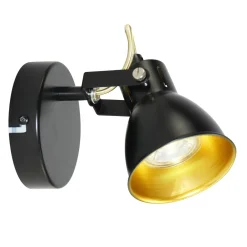 Kinkiet reflektor czarno-złoty ORO FALCO