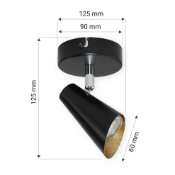 Kinkiet reflektor czarno-złoty ORO AQUILA