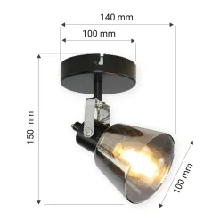 Kinkiet reflektor czarny ORO TRINGA