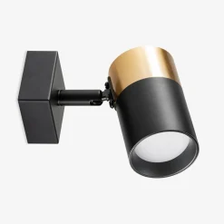 Kinkiet reflektor spot czarno-złoty FORI