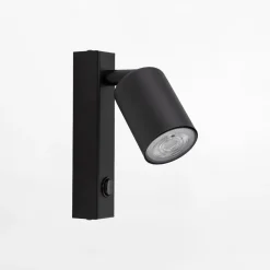 Kinkiet reflektor z włącznikiem czarny TOP