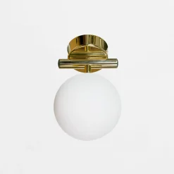 Kinkiet regulowany kulisty klosz złoty DRUM