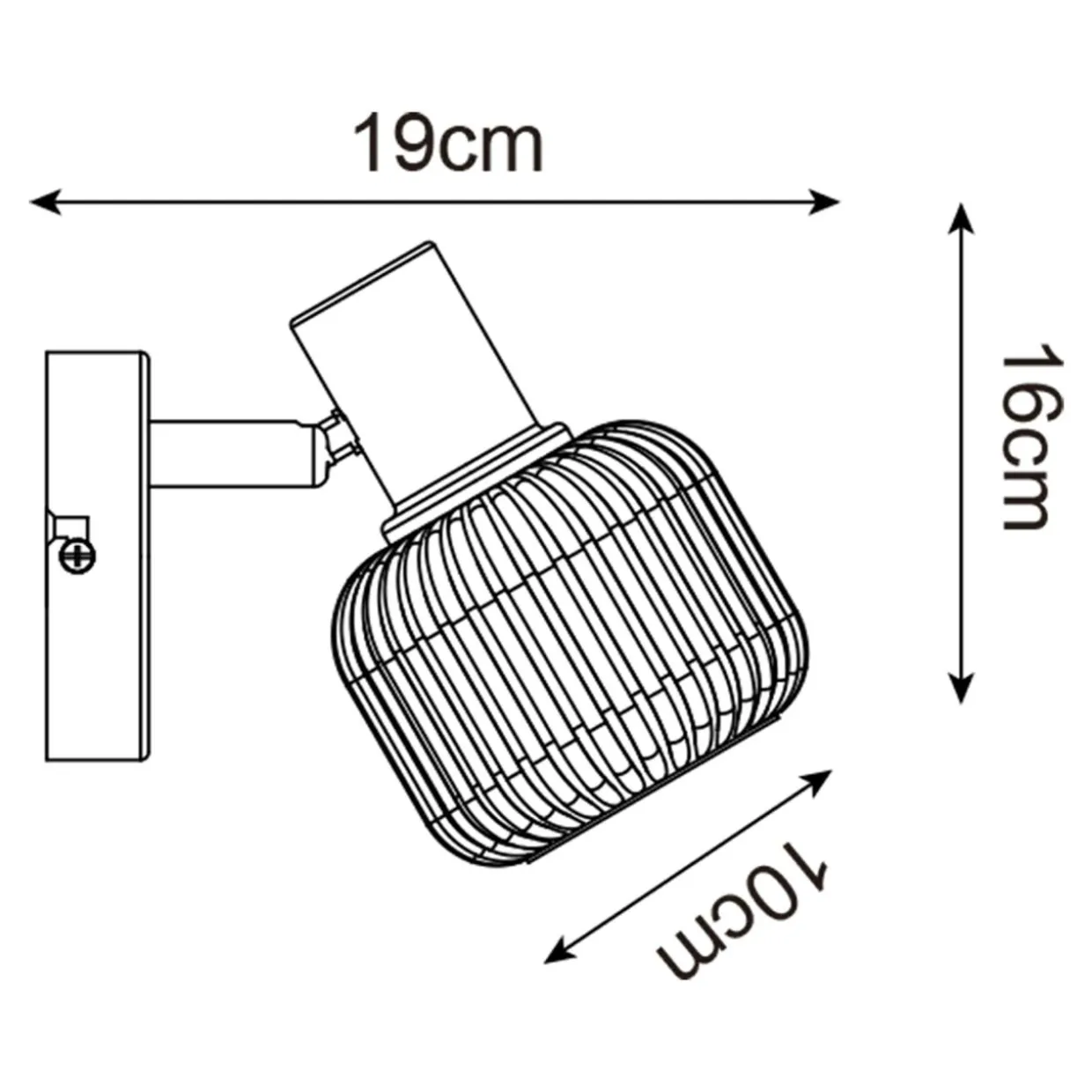 Kinkiet spot czarno-biały STEM