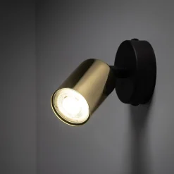 Kinkiet spot czarno-złoty TOP