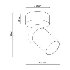 Kinkiet spot czarno-złoty TOP