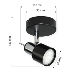 Kinkiet spot czarny ORO STERNA