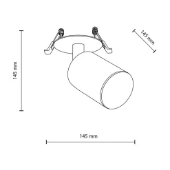 Kinkiet spot podtynkowy 1 reflektor czarny NEX