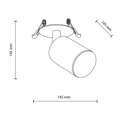 Kinkiet spot podtynkowy 1 reflektor biały NEX