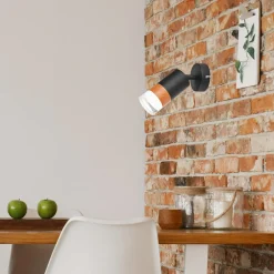 Kinkiet spot regulowany reflektor czarny AURORA