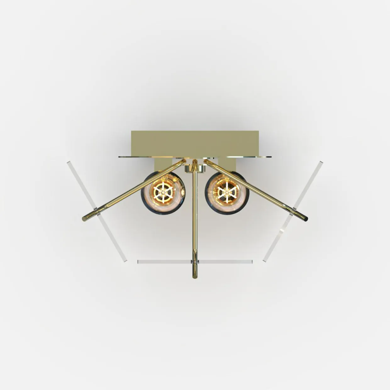 Kinkiet transparentne szkło złoty NIRA