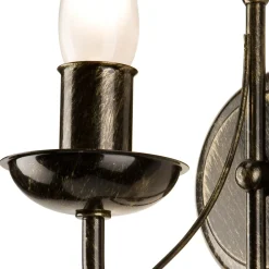 Kinkiet świecznikowy retro czarno-złoty DONATO