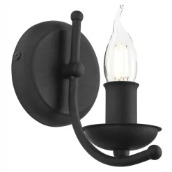 Kinkiet świecznikowy retro czarny LUCY