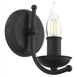 Kinkiet świecznikowy retro czarny LUCY