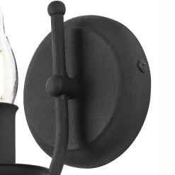 Kinkiet świecznikowy retro czarny LUCY