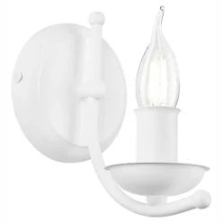 Kinkiet świecznikowy retro biały LUCY